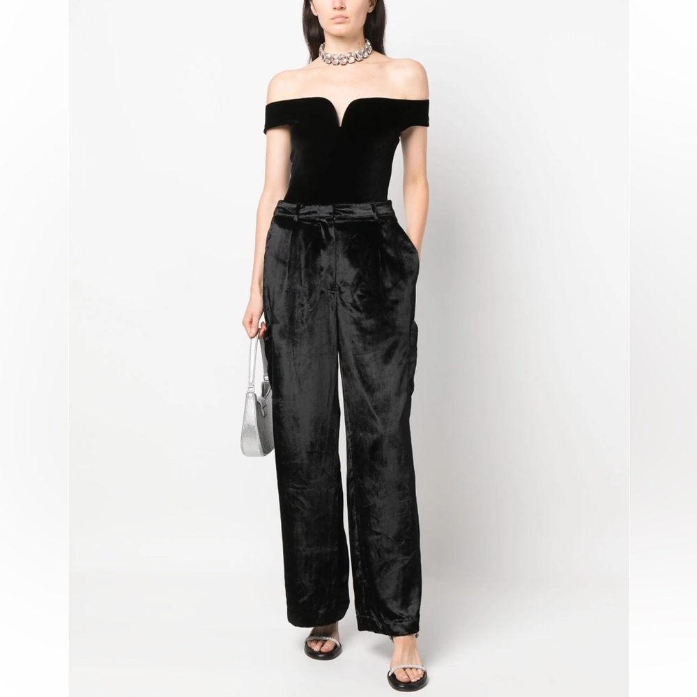 Lou Lou Saison Studio Luli wide leg velvet cargo trousers pants work cocktail